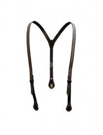Gaiede black leather suspenders decorated in silver ATCO001 BLACKxSILVER