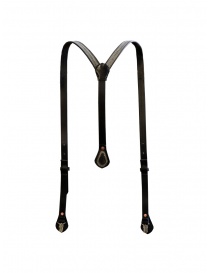 Gaiede black leather suspenders decorated in silver buy online