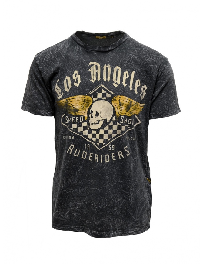 Rude Riders gray t-shirt with Speed ​​Shop print R04012 10009 TSHIRT BLACK mens t shirts online shopping