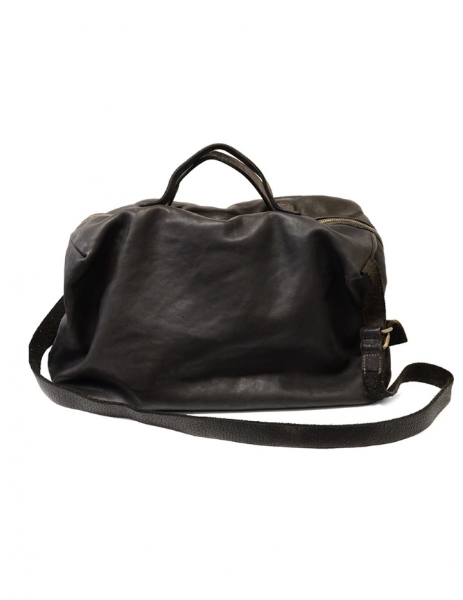 dark grey leather bag