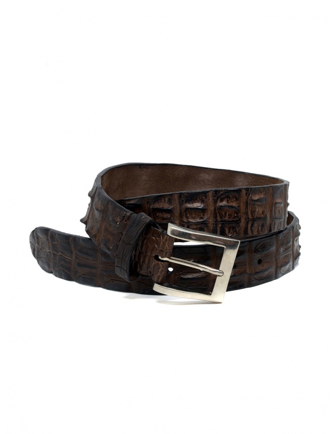 Post&Co PR43CO belt in brown crocodile leather PR43CO TMORO belts online shopping