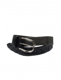 Cinture online: Post&Co TC366 cintura in metallo e pelle di coccodrillo nera
