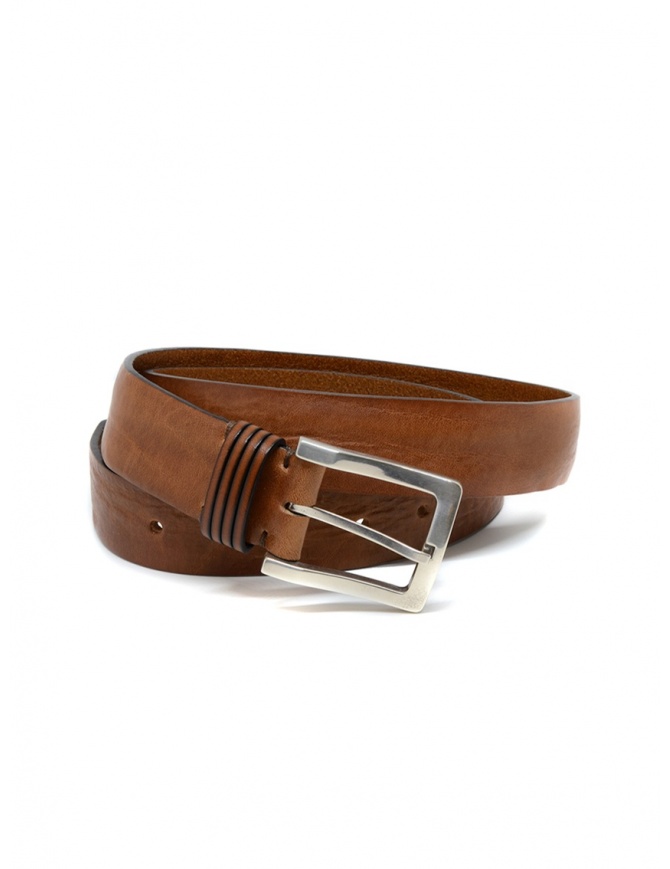Men's leather belt in cognac color Post and Co. PR11