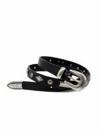 Cinture online: Post&Co 8147 cintura in pelle nera con decorazioni metalliche