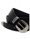 Post&Co TEX005 cintura in pelle nera e metalloshop online cinture