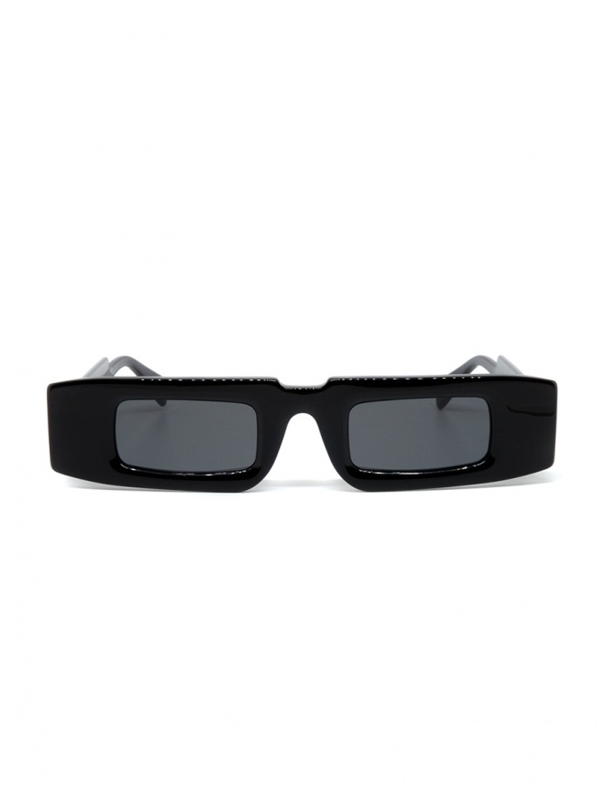 Kuboraum X5 rectangular black glasses with grey lenses X5 48-28 BS 2GRAY glasses online shopping
