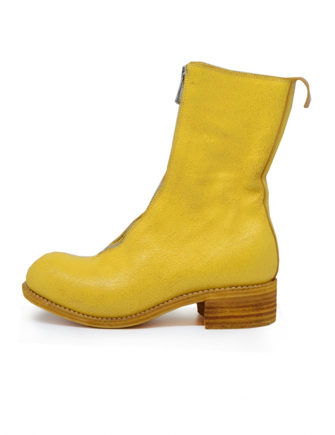 Guidi PL2 Coated yellow boots with zip for women