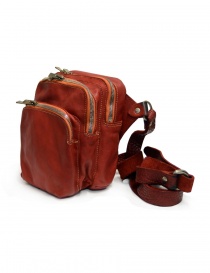 Guidi BR02 small backpack in red leather