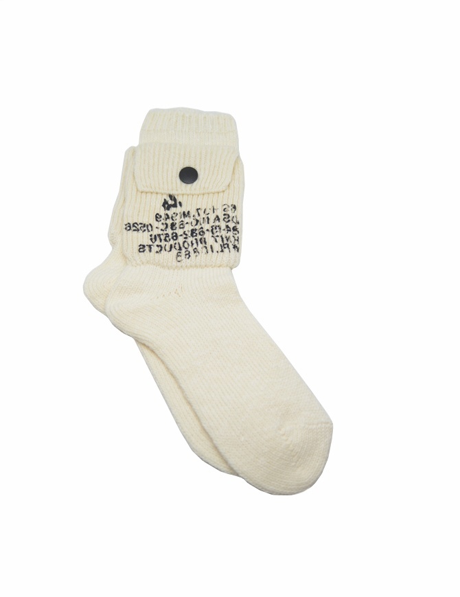 Kapital white socks with side pocket EK-1209 WHITE socks online shopping