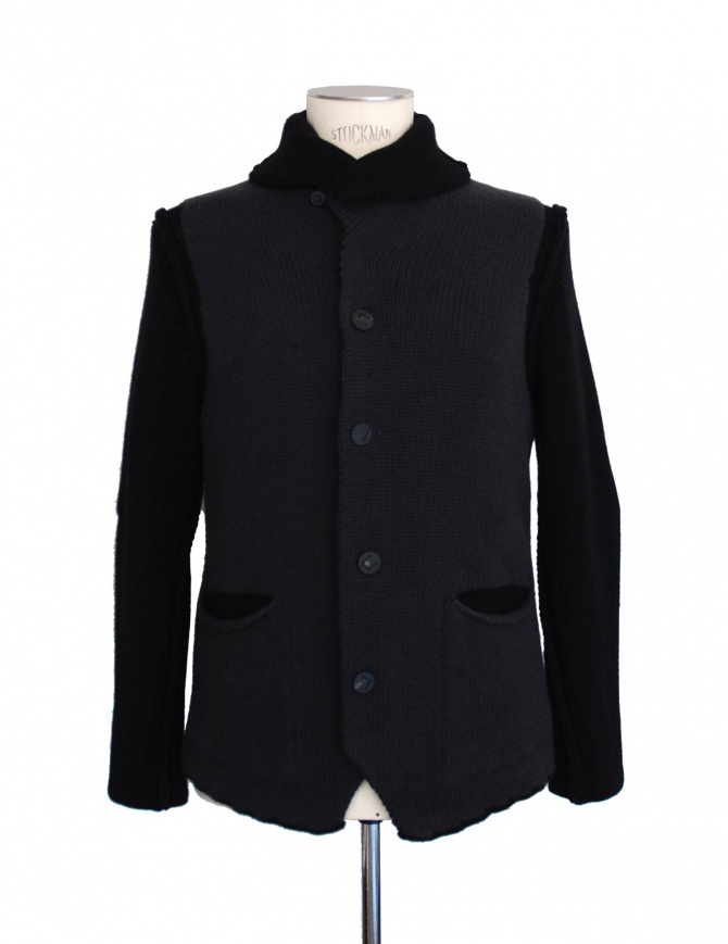 Label Under Construction grey black cardigan 20YMJC49 WA13 20/96 mens cardigans online shopping