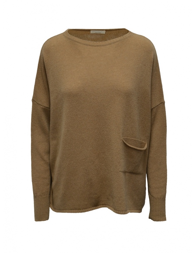 Ma'ry'ya pullover with pocket for women in camel brown color