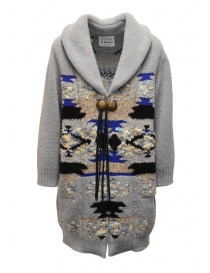 Coohem maxi geometric cardigan in grey online