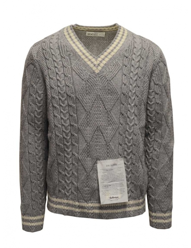 Ballantyne Raw grey V-neck sweater with