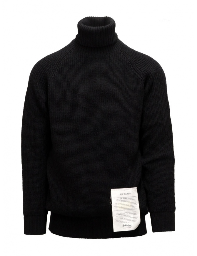 Ballantyne men's black turtleneck sweater - Raw Diamond