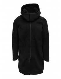 Mens coats online: Descente Fusionknit Canvas long coat in recycled fabric
