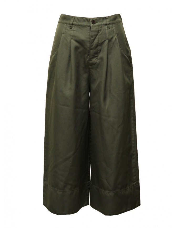 Zucca pantaloni cropped a palazzo verdi con elastico ZU09FF267-09 KHAKI