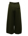 Zucca wide cropped pants in khaki green wool shop online womens trousers