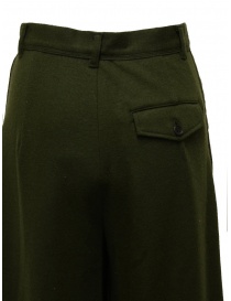 Zucca wide cropped pants in khaki green wool price