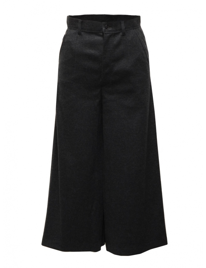 Zucca pantaloni cropped a palazzo in lana grigia da donna