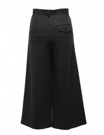 Zucca pantaloni cropped a palazzo in lana grigia da donna
