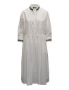 Miyao lungo vestito a camicia bianco con ricami neri acquista online MTOP-02 WHT-BLK
