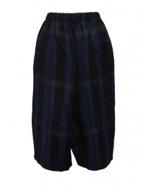Vlas Blomme blue checked cropped pants buy online