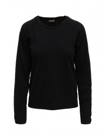 Womens knitwear online: Kapital black shirt with smiley patches on the elbows