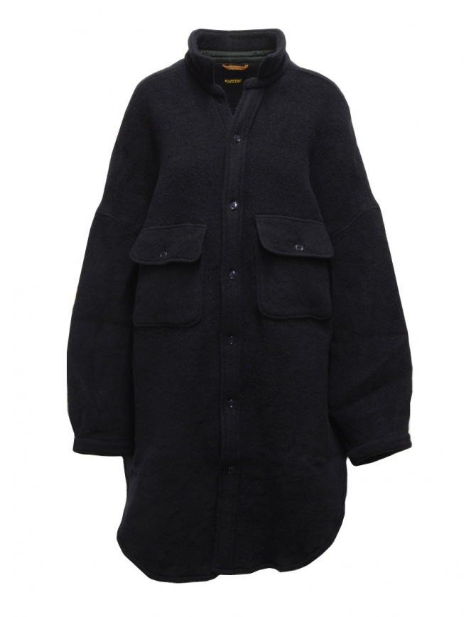 Kapital women's coat-shirt in navy blue wool