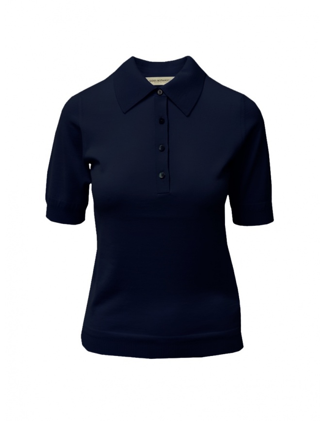 Women's blue polo shirt by Goes Botanical