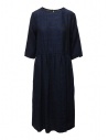 Vlas Blomme long dress in blue striped linen buy online 13223601 G.BLUE