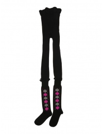 Comme des Garçons black pantyhose+socks with rhombuses online