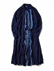 Kapital blue indigo dress with rouches EK-641 IDG