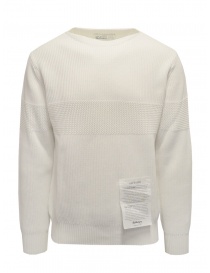 Ballantyne Raw Diamond pullover bianco in cotone scollo a barchetta S2P081 7C036 10014 WHT order online