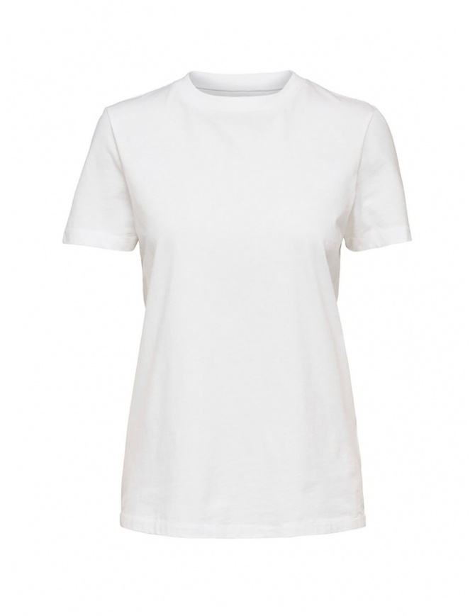 Selected Femme T-shirt bianca in cotone Pima 16043884 BRIGHT WHITE t shirt donna online shopping