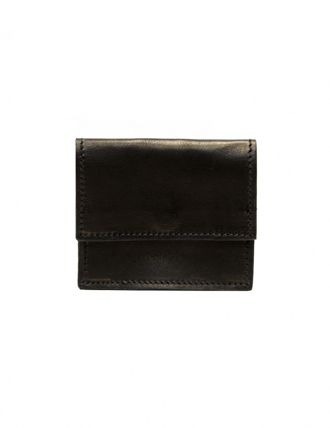 Guidi WT01 mini portafoglio doppio in pelle di canguro nera WT01 PRESSED KANGAROO BLKT portafogli online shopping