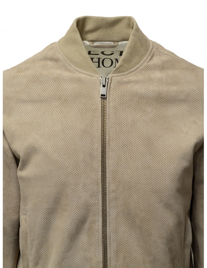 Selected Homme men's sand-colored suede bomber jacket