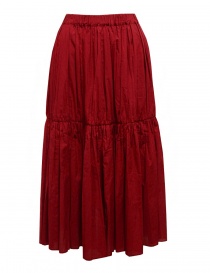 Sara Lanzi red pleated gathered skirt 04E.CO2.05 RED