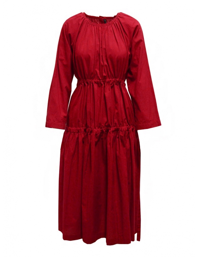 Sara Lanzi red long dress with double drawstring