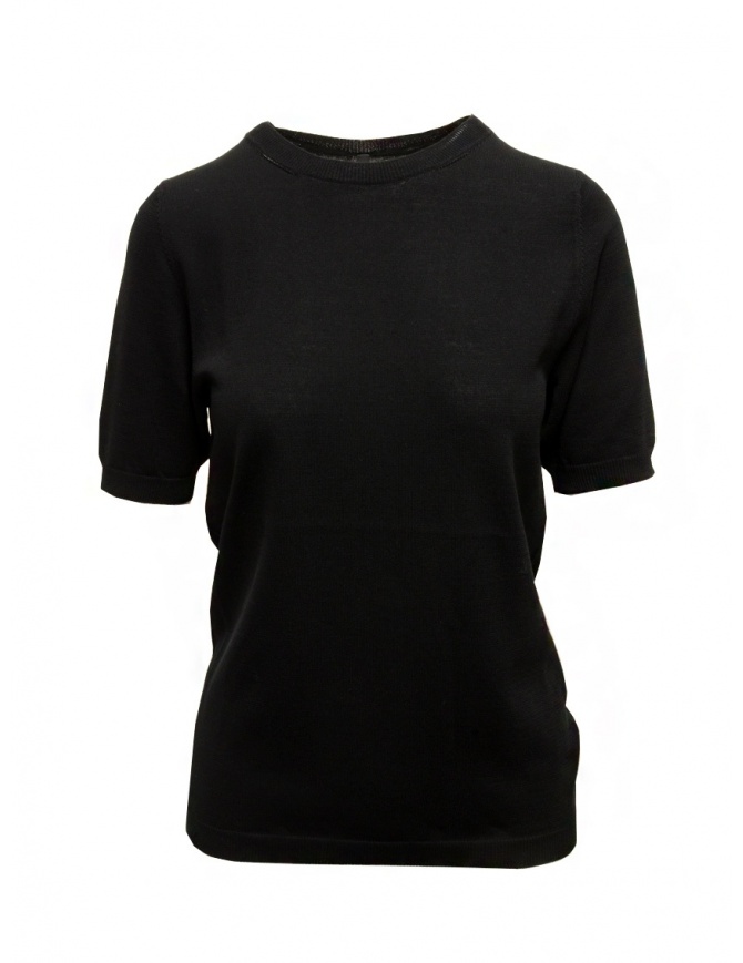 Sara Lanzi T-shirt in maglia di cotone nera 04M.CO4.09 BLACK t shirt donna online shopping