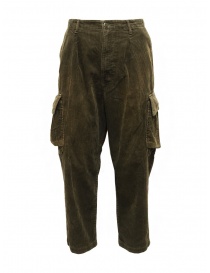 Mens trousers online: Kapital Wallaby cargo pants in green corduroy