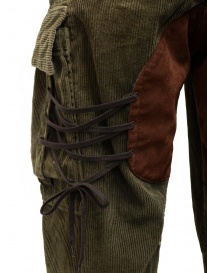Kapital pantaloni cargo Wallaby in velluto a coste verdi pantaloni uomo acquista online