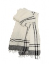 Vlas Blomme sciarpa bianca a quadri neri in lino acquista online 144024 02