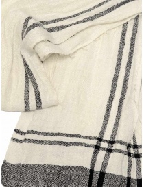 Vlas Blomme white linen scarf with black checks price