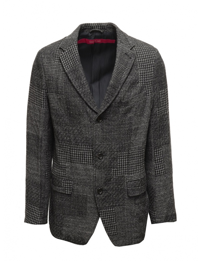 Sage de Cret blue grey checked wool jacket 31-50-3922 50