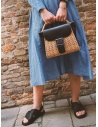 Zucca borsa in vimini ed ecopelle nera prezzo ZU07AG125-26 BLACKshop online