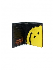 Kapital men's wallet in black leather with smile price