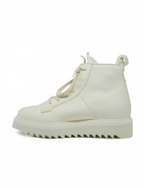 BePositive white leather ankle boot with platform and sock