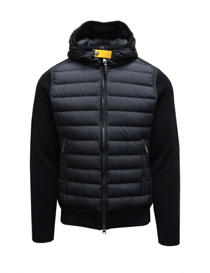 Parajumpers Illuga black down jacket with wool sleeves PMKNIKN02 ILLUGA PENCIL 710 mens jackets online shopping
