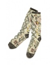 Kapital beige floral socks with transparent rhombus buy online K2104XG549 LIGHT BEIGE