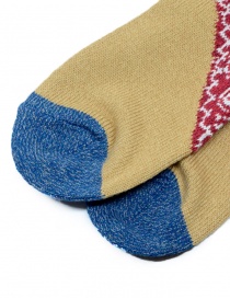 Kapital calzini color senape con tallone rosso e punta blu prezzo